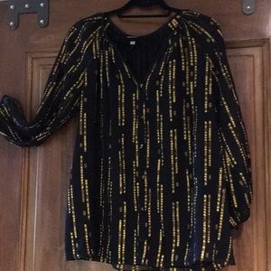 Shoshanna black and gold blouse. Size 4.